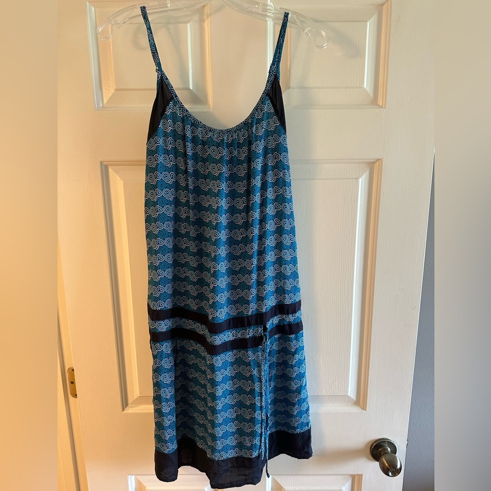 Blue and black strappy dress
